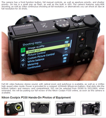 Nikon COOLPIX P330 本体画像とレビュー